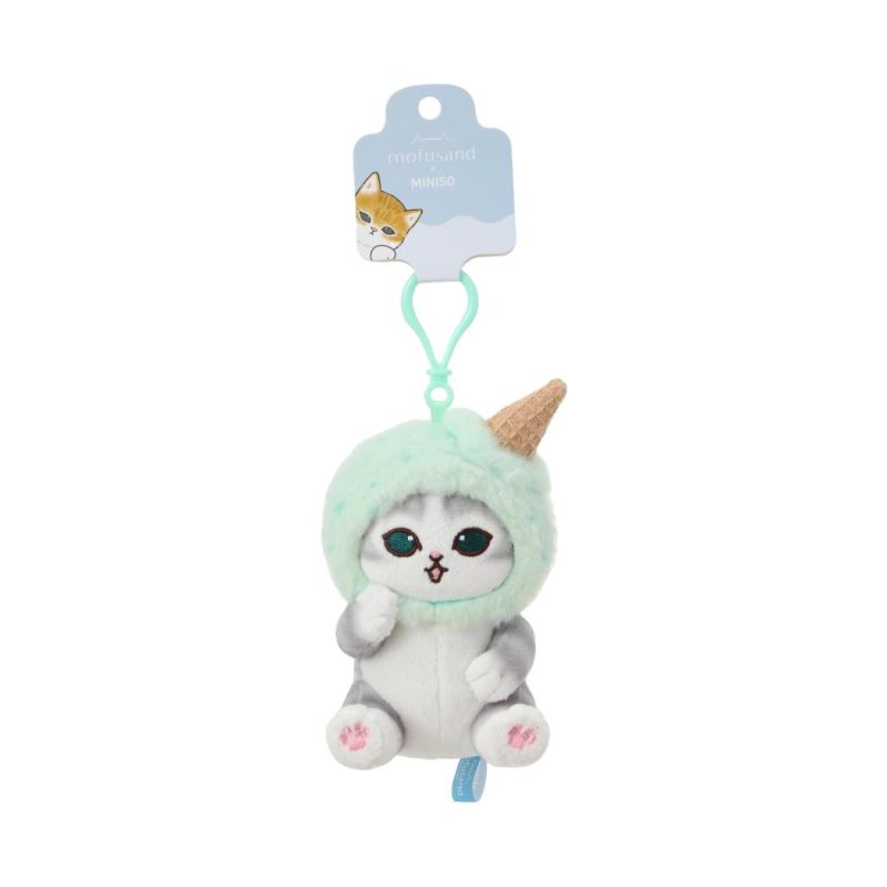 Mofusand Ice Cream Collection Green Hat Plush Pendant
