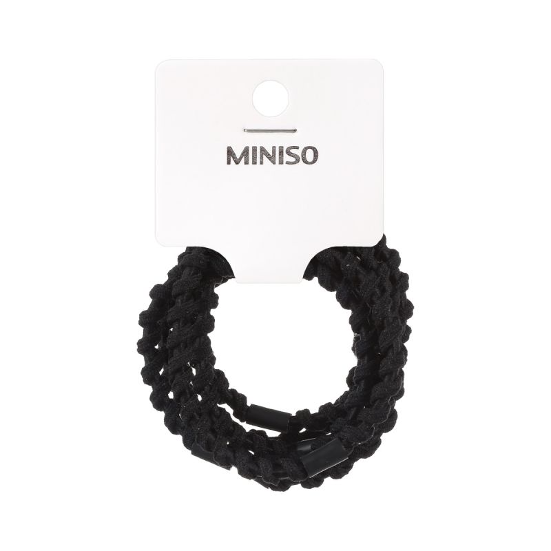 MINISO Black Spiral Hairband Pack Of 4
