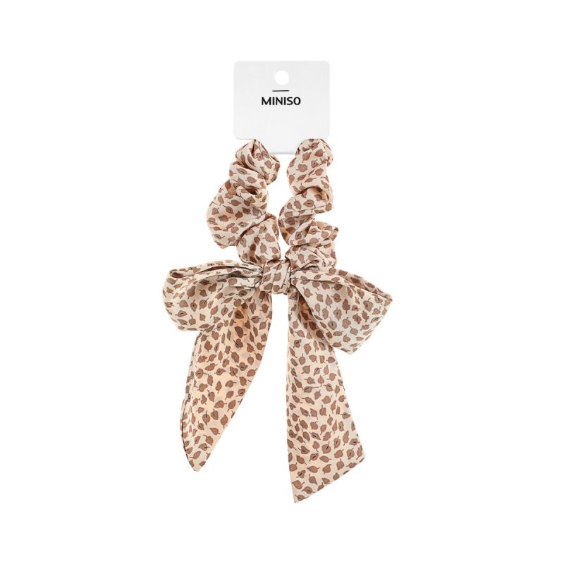 MINISO Printed Light Pink Bow Hairband