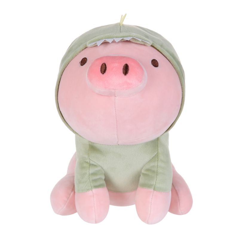 MINISO Sitting Piglet Plush Soft Toy With Dinosaur Hoodie