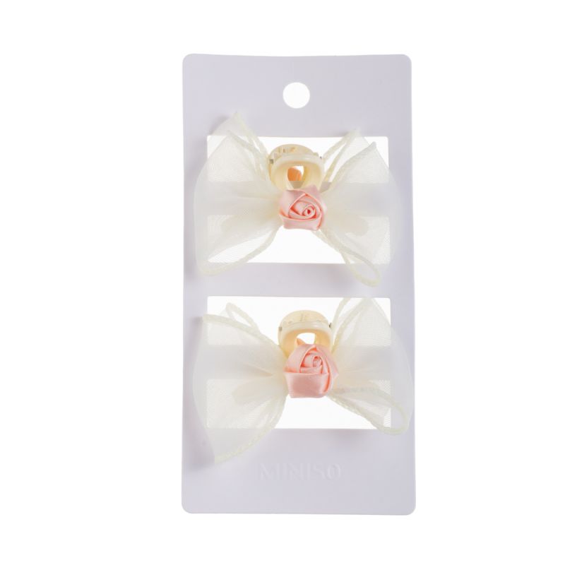 MINISO Rose Bow Hair Claw Clips (2 pcs)