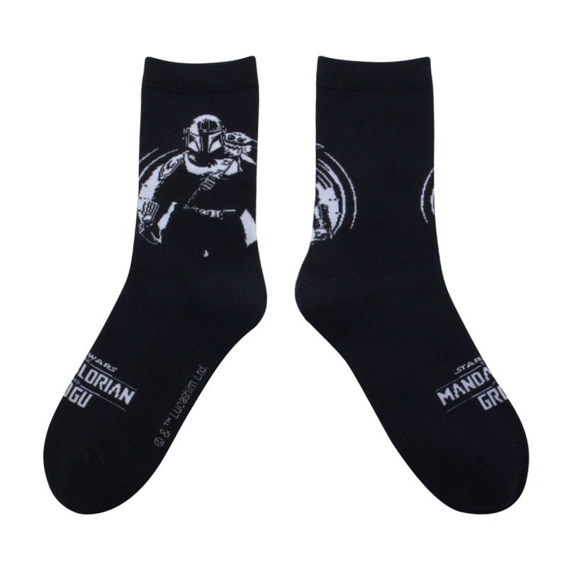 Star Wars The Mandalorian & Grogu Black Crew Socks