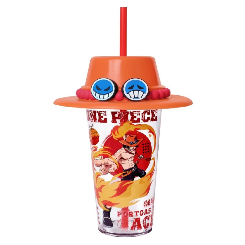 One Piece Classic Retrospective Collection Ace Plastic Tumbler & Straw 640ml