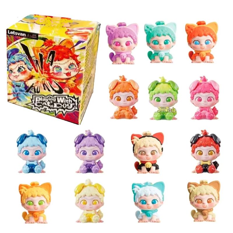 Letsvan Wakuku Cat Vs Dog Battle Figure Blind Box