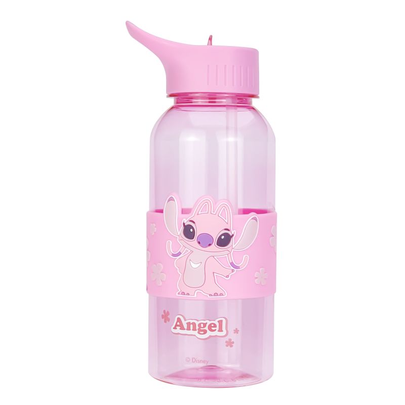 Disney Lilo & Stitch Collection Plastic Bottle with Straw and Sleeve 1000ml Angel