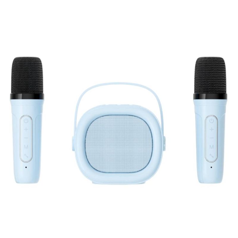 MINISO Macaron Series Model A16 Blue Wireless Speaker & 2 Microphones Set
