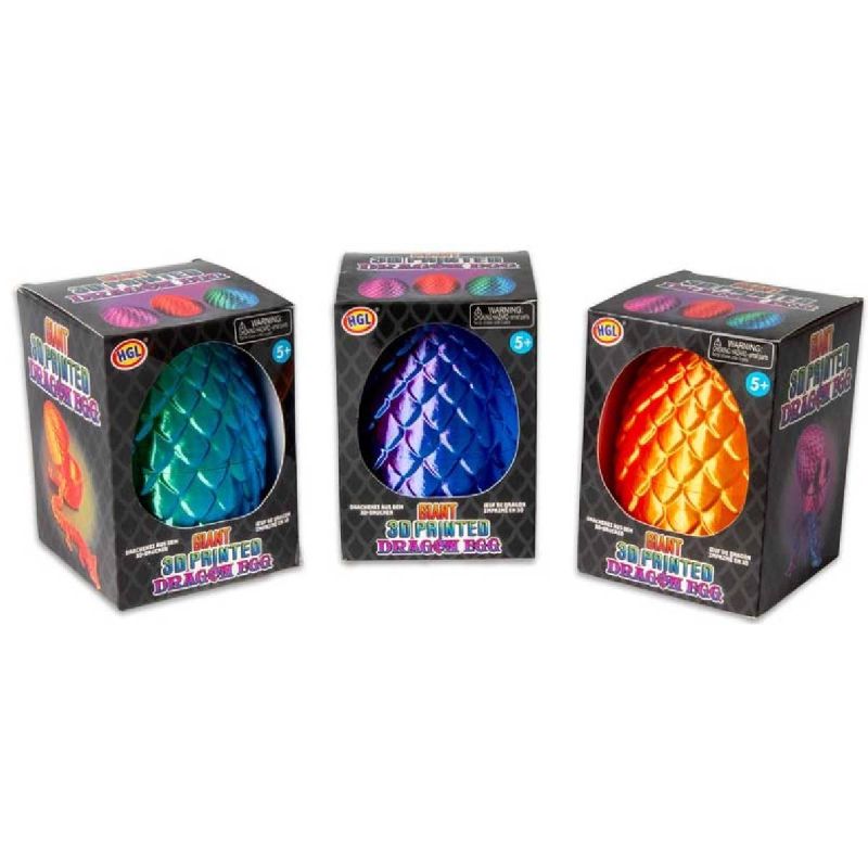HGL 3D Giant Printed Dragon Egg Squishy Fidget Toy Assorted colours