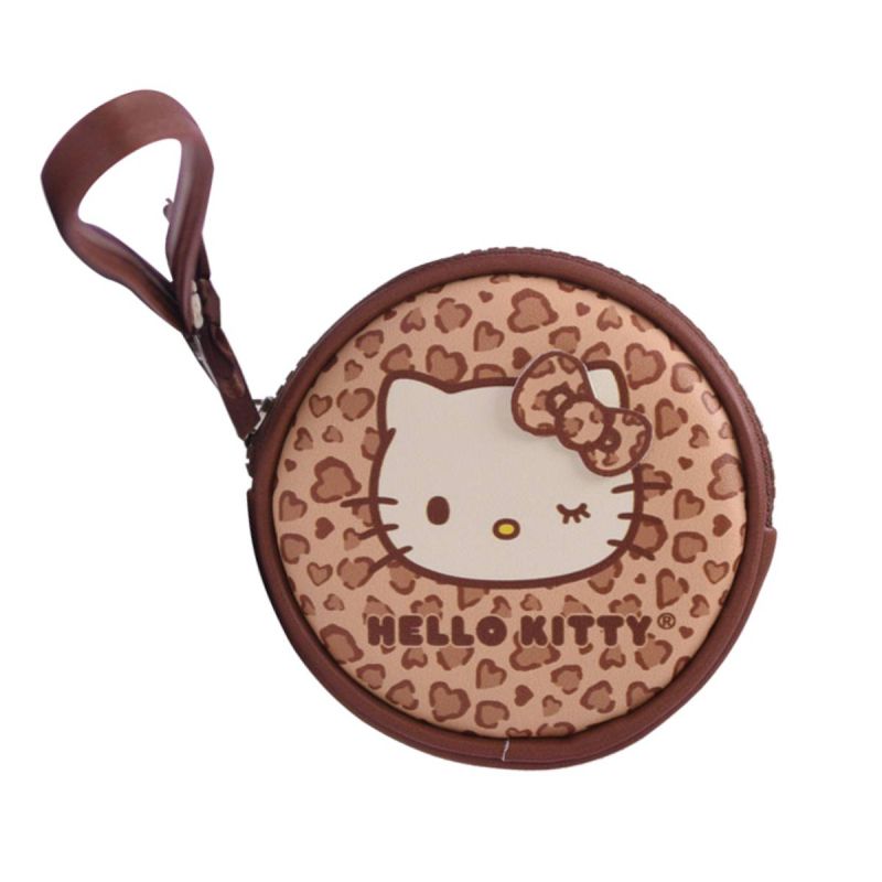 Sanrio Hello Kitty & Friends Brown Leopard Print Round Coin Purse