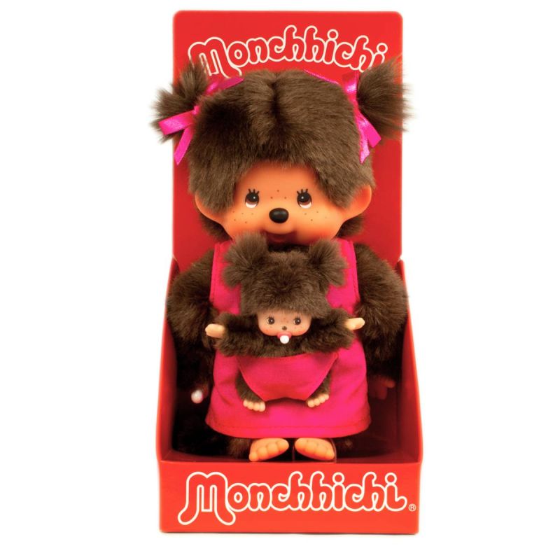 Bandai Monchhichi Mother & Child 20cm Plush Soft Toy (Assorted Characters)
