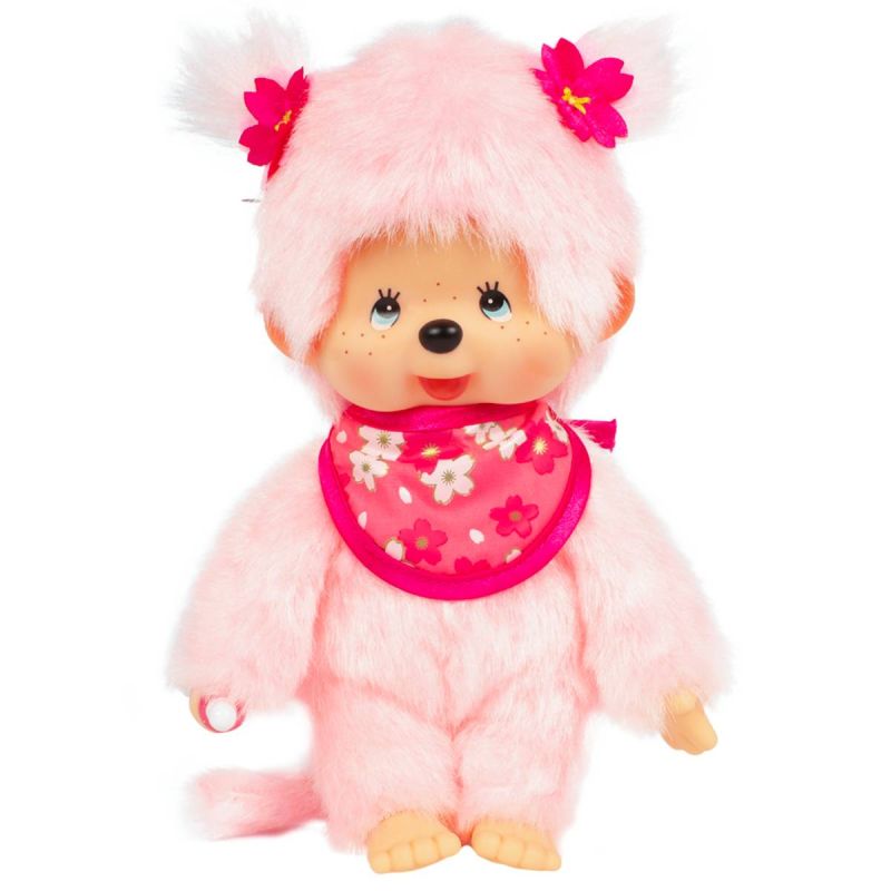Bandai Monchhichi Sakura Cherry Blossom Girl 16.5cm Plush Soft Toy