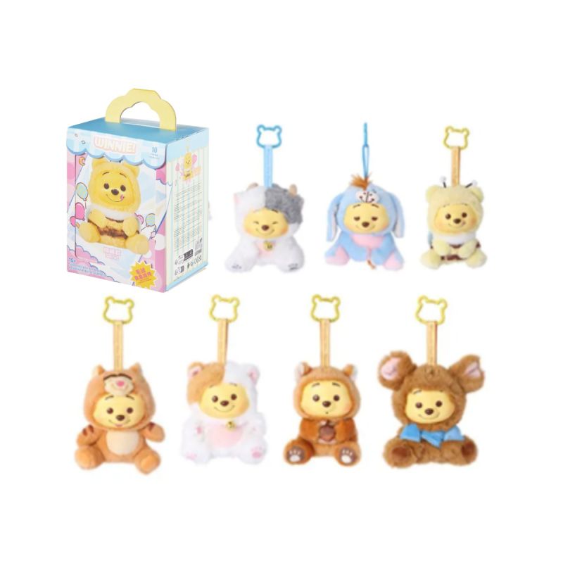 Disney Winnie The Pooh Naughty Team Vinyl Plush Pendant Surprise Blind Box