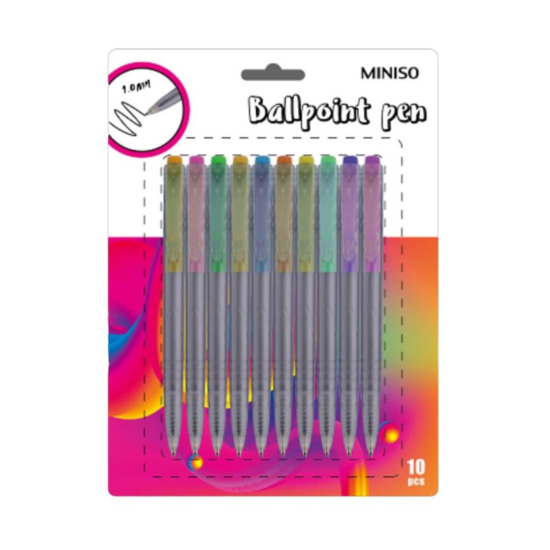Retractable Ballpoint Pen (10 Pack, Colored)