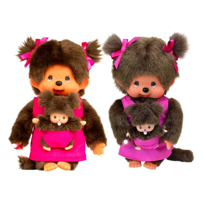 Bandai Monchhichi Mother & Child 20cm Plush Soft Toy (Assorted Characters)