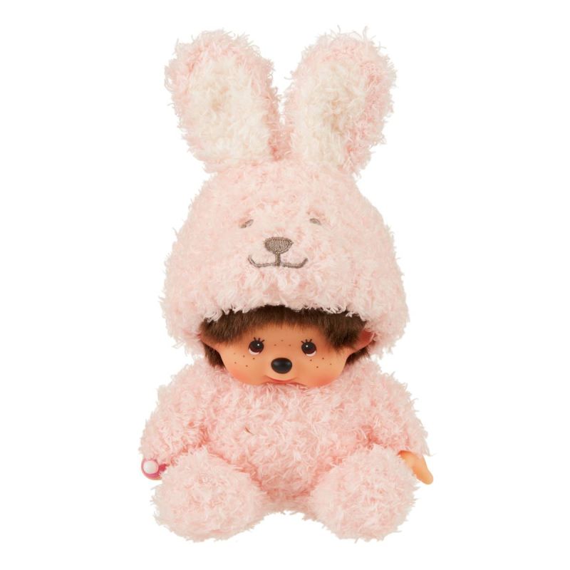 Bandai Monchhichi Animal Collection Pink Bunny 16cm Plush Soft Toy