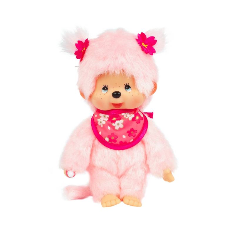 Bandai Monchhichi Sakura Cherry Blossom Girl 16.5cm Plush Soft Toy