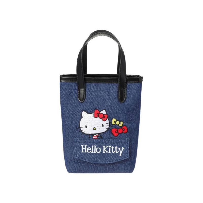 Sanrio Hello Kitty & Friends Denim Collection Embroidered Handheld Crossbody Tote Bag