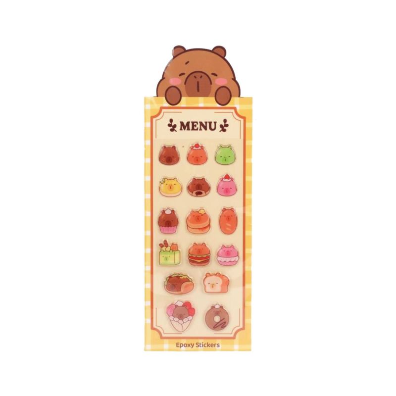 MINISO Capybara Happy Baking Mimibara Pack Of 16 Epoxy Stickers 