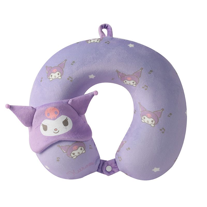 Sanrio Kuromi Memory Foam Neck Pillow with Sleep Mask