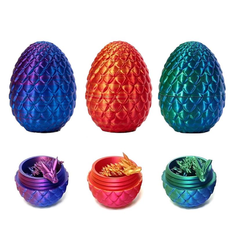 HGL 3D Printed Dragon Egg Squishy Fidget Toy Assorted colours