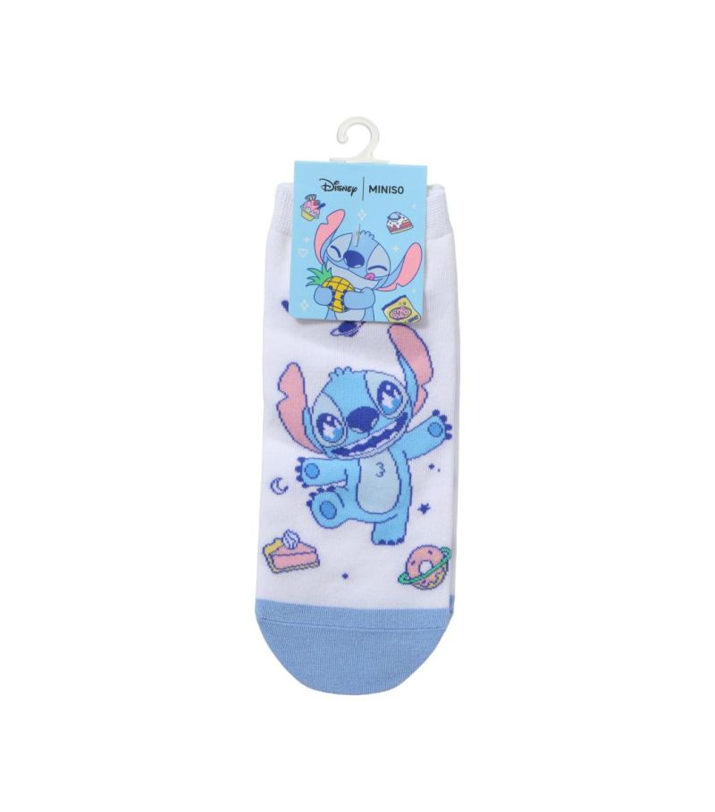 Disney Stitch Dinner Party Ankle Socks 1Pair Smiley Stitch Size 5-7.5
