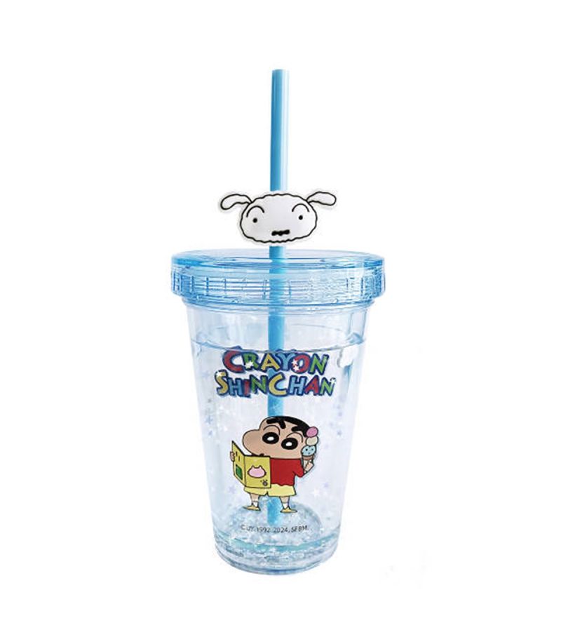 Crayon Shinchan Blue Double Wall Plastic Cup 320ml