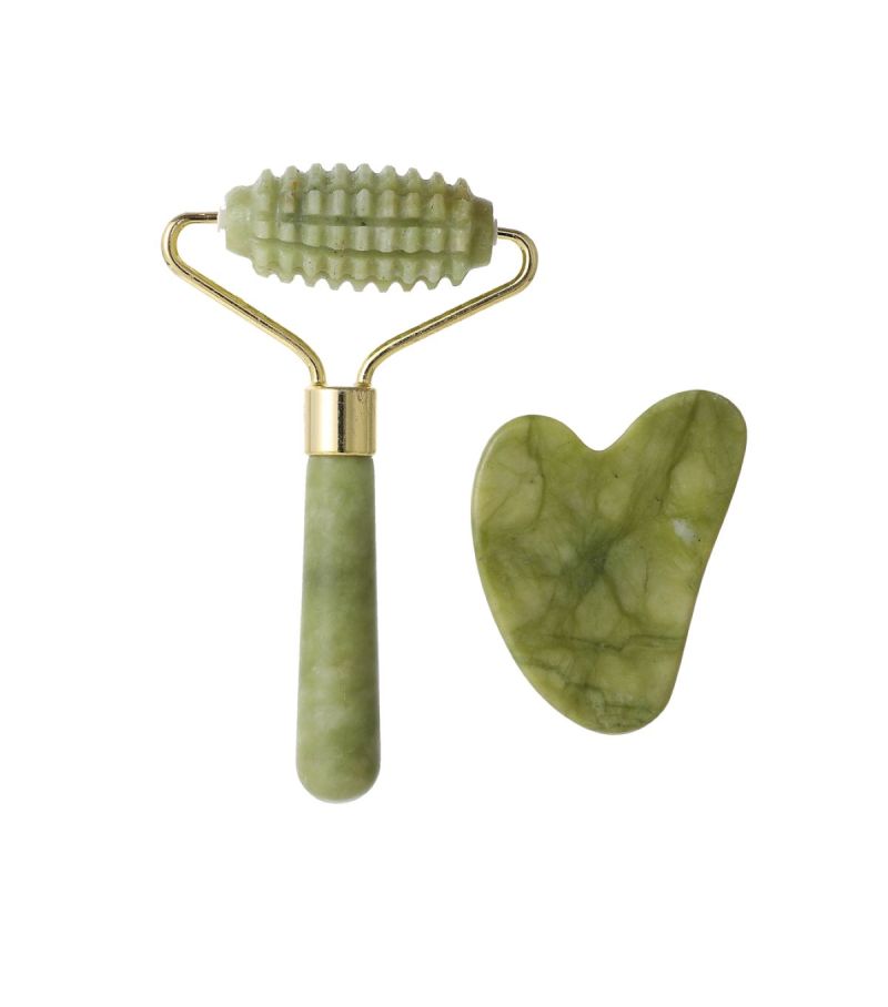 Jade Massage Roller & Gua Sha Set 