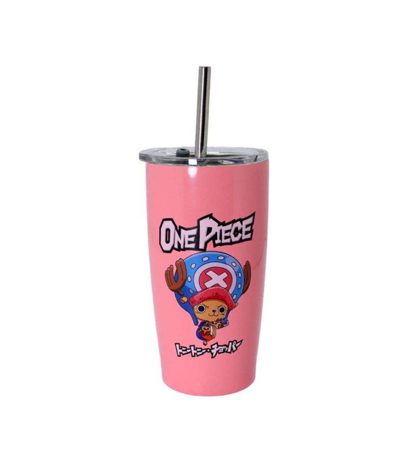 One Piece Collection Steel Tumbler with Straw (530mL)(Pink)