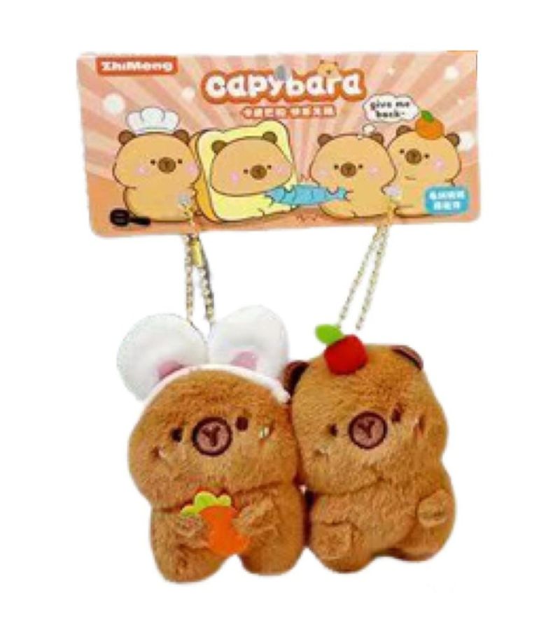 Capybara Bunny Ears Magnetic Sticking Plush Pendant Set Of 2