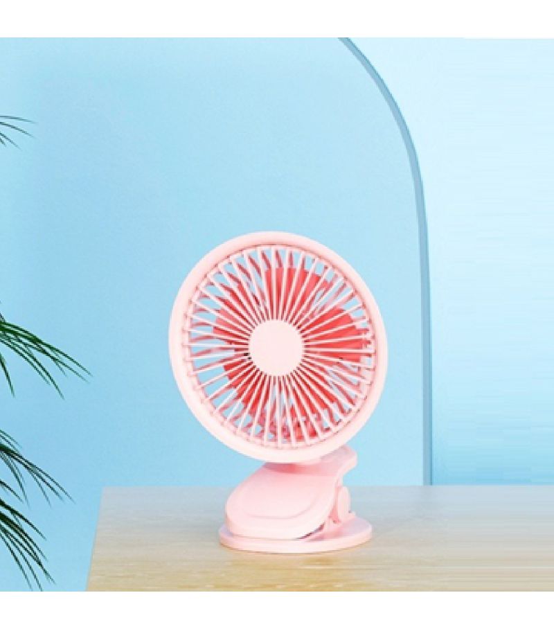 MINISO 1200mAh Pink Mini Clip On Desk Fan