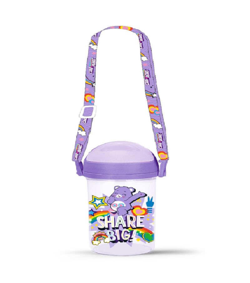 Care Bears Collection Purple Plastic Water Bottle With Strap 400ml