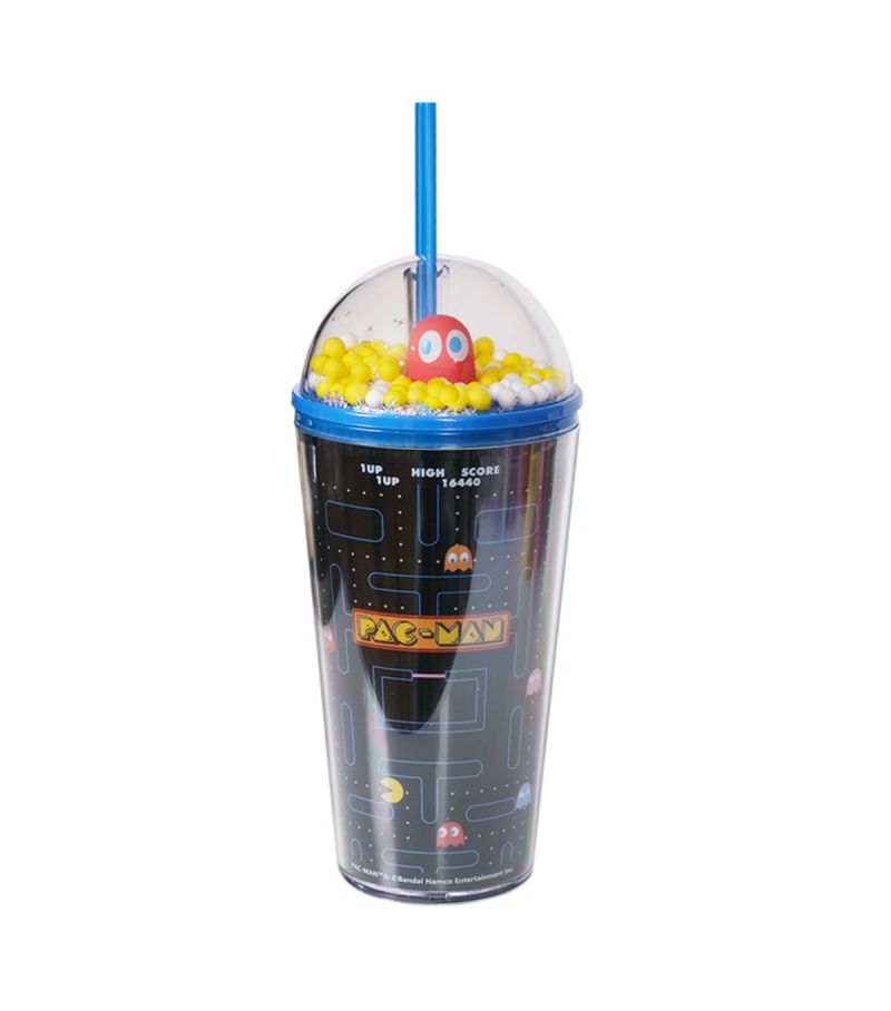 Pacman Bubble Lid Double Wall Plastic Tumbler