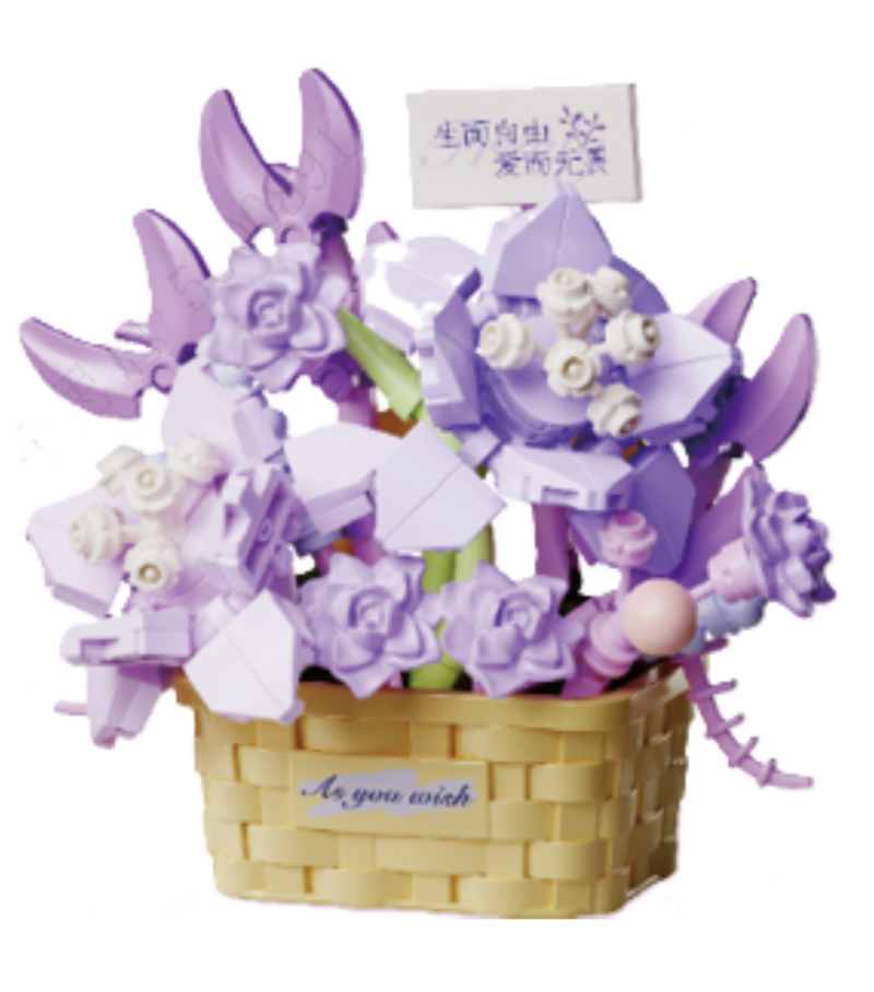 MINISO Toys Flower Language Series Flower Memory Building Blocks