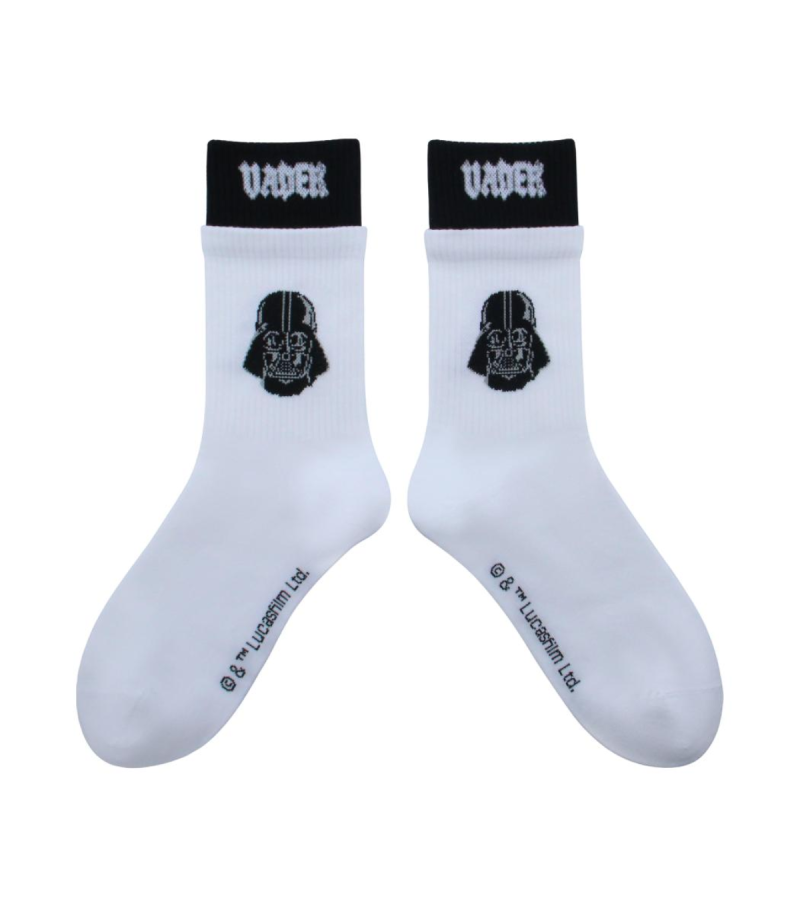 Star Wars Darth Vader White Crew Socks