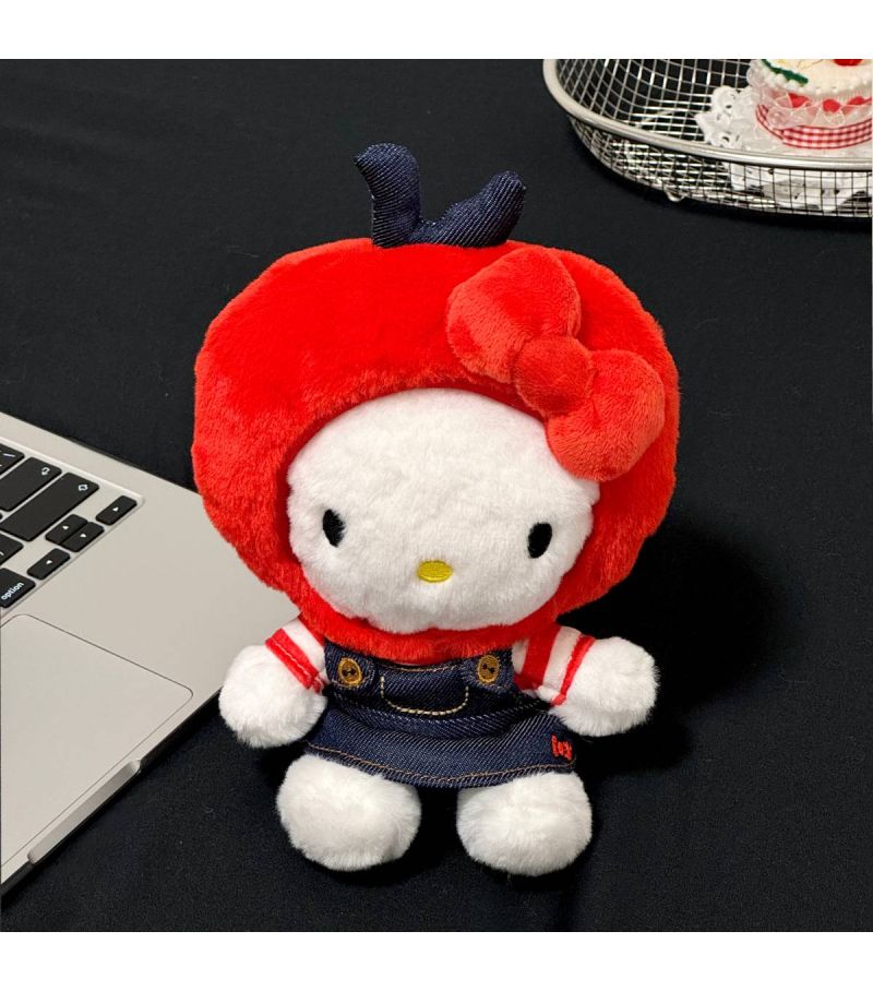 Sanrio Hello Kitty & Friends Classic Collection Denim Apple Hat 8 Inch Plush Soft Toy