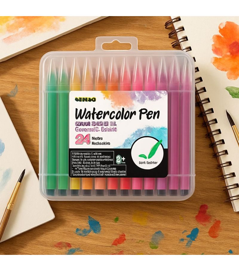 MINISO Watercolor Soft Tip Pack Of 24 Pens Set