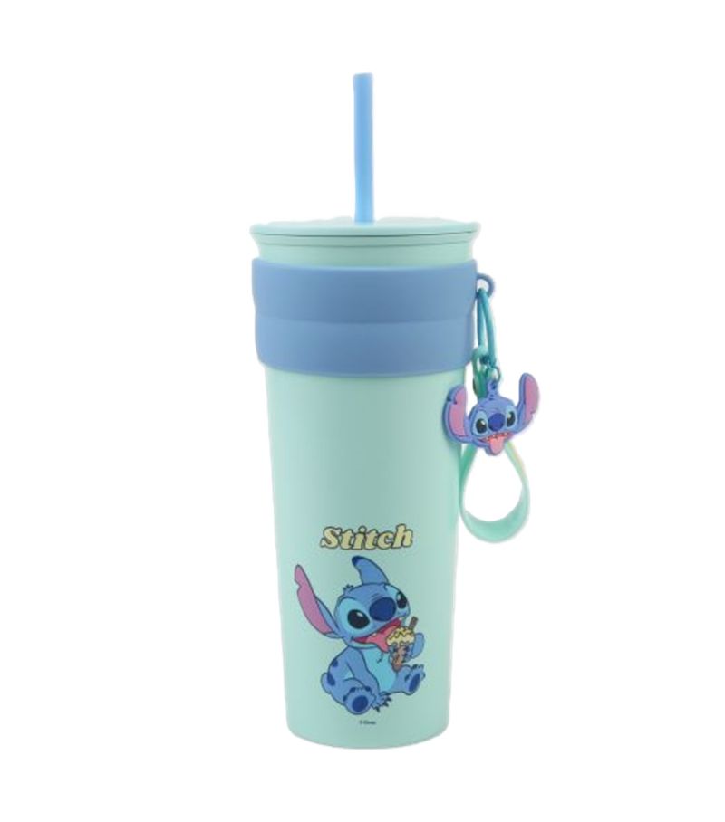 Disney Lilo & Stitch Stainless Steel Tumbler With Pendant & Straw 800ml