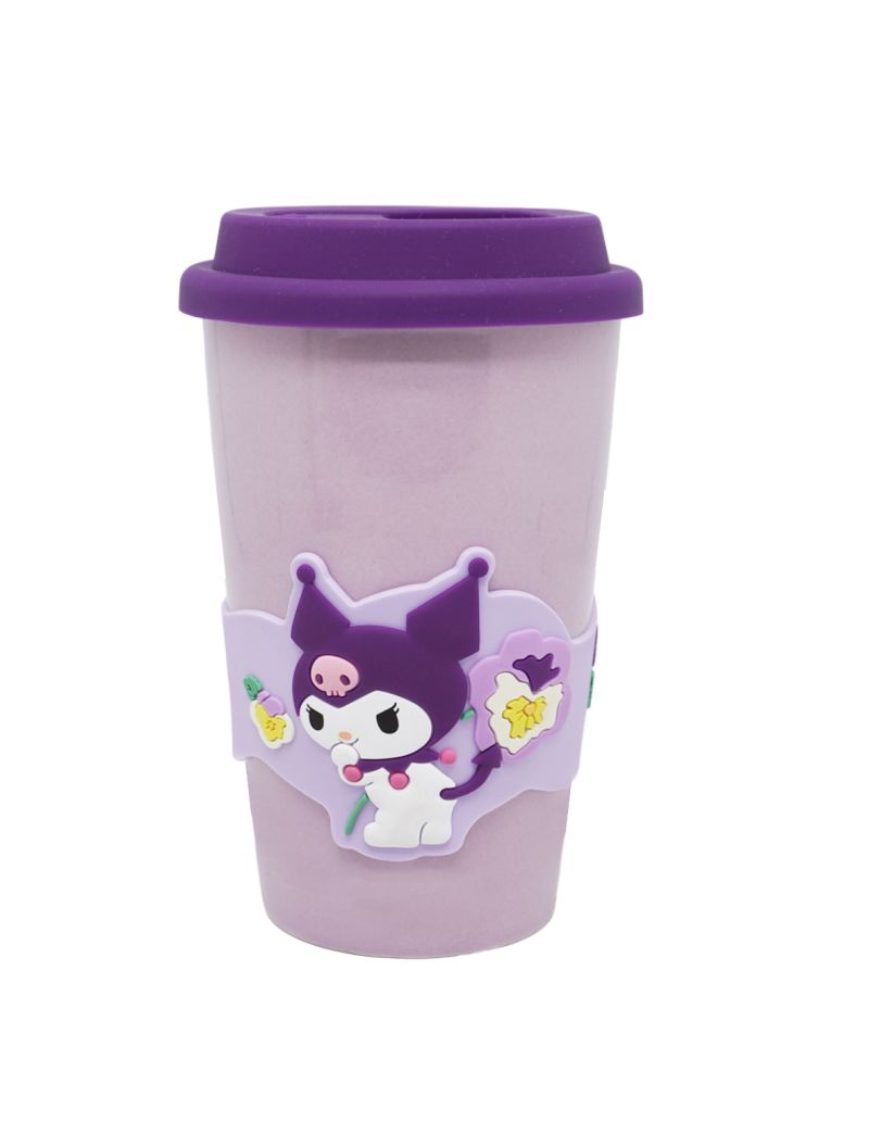 Sanrio Kuromi Ceramic Tumbler with Lid and Sleeve 400ml Kuromi