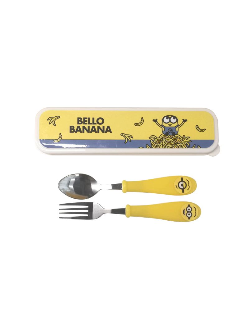 Minions Collection Yellow Flatware Fork & Spoon Set