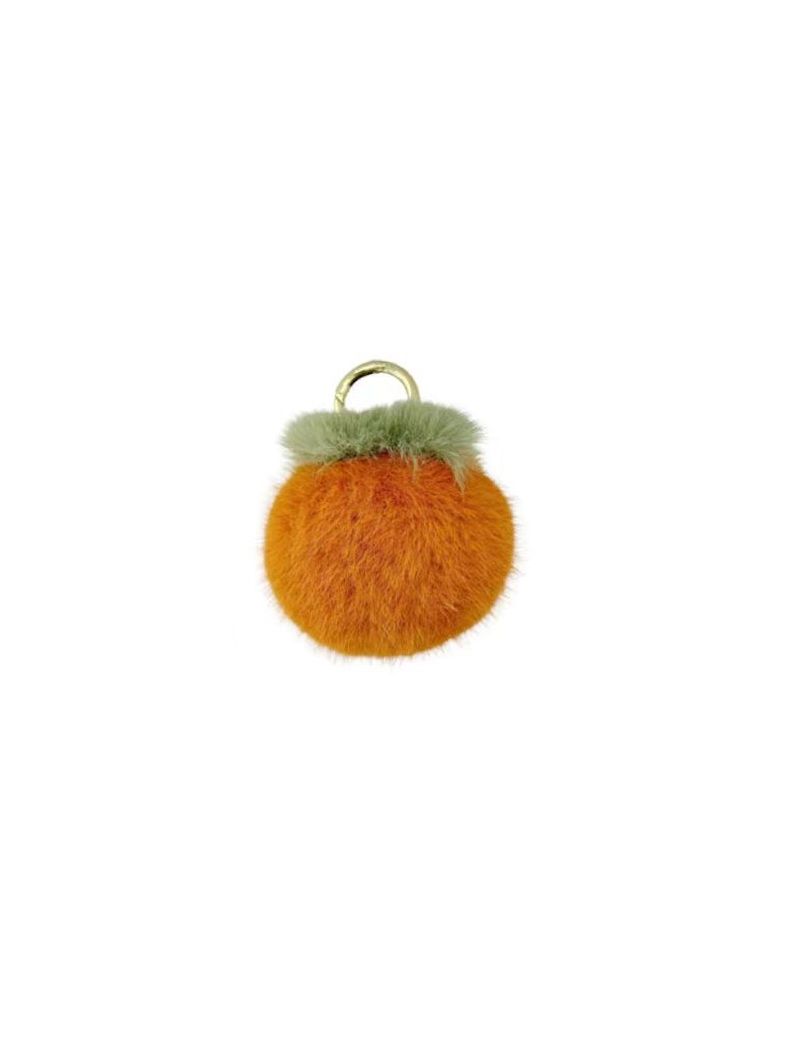 Fruit Series Persimmon Fluffy Keychain