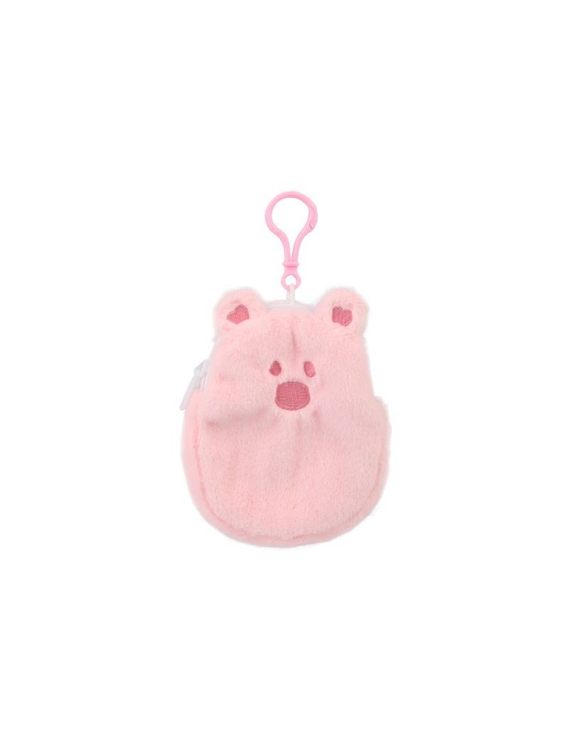 Pink Romance Series Cute Bear Plush Coin Pouch