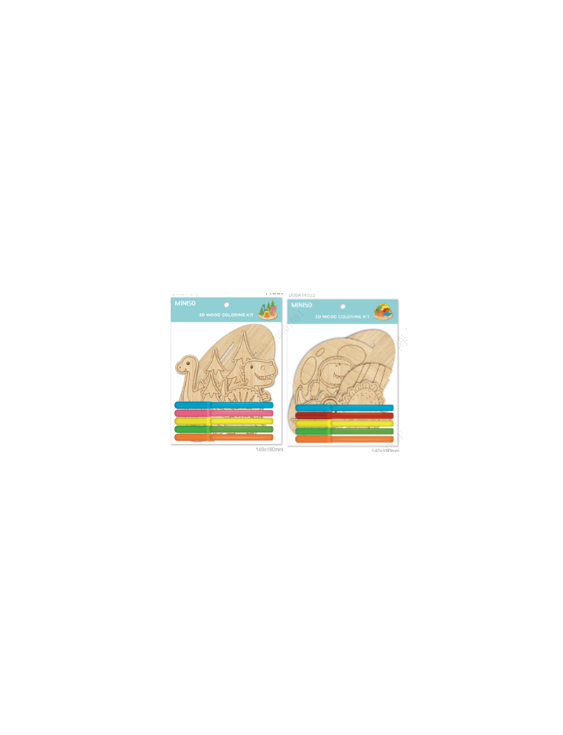 Miniso Dinosaur Series Colouring Wooden Kit (Assortment)