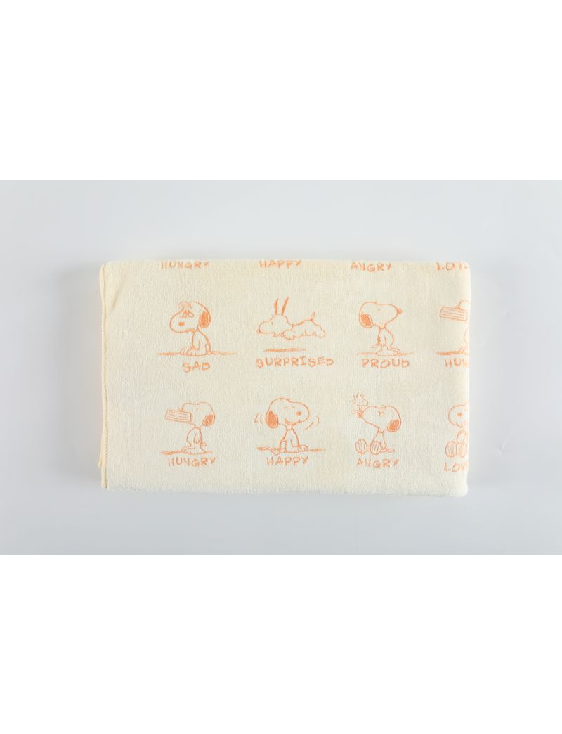 Snoopy Collection Beige Fine Fiber Bath Towel