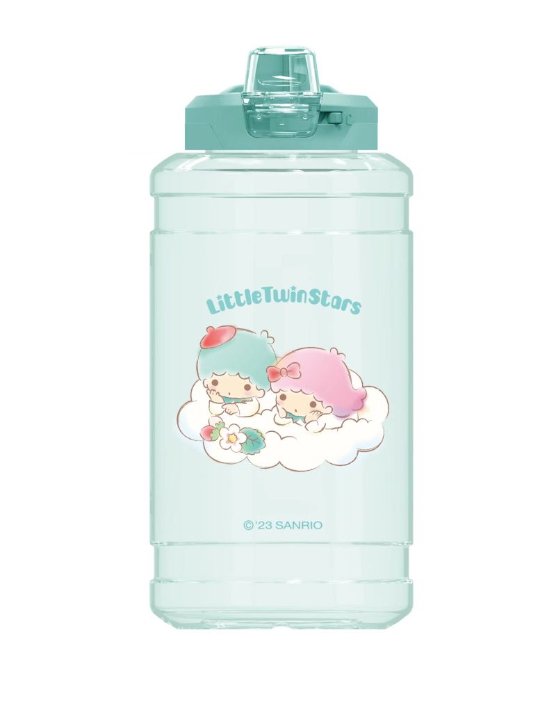 Sanrio Characters Strawberry Collection Plastic Bottle with Auto Flip Lid Little Twin Stars