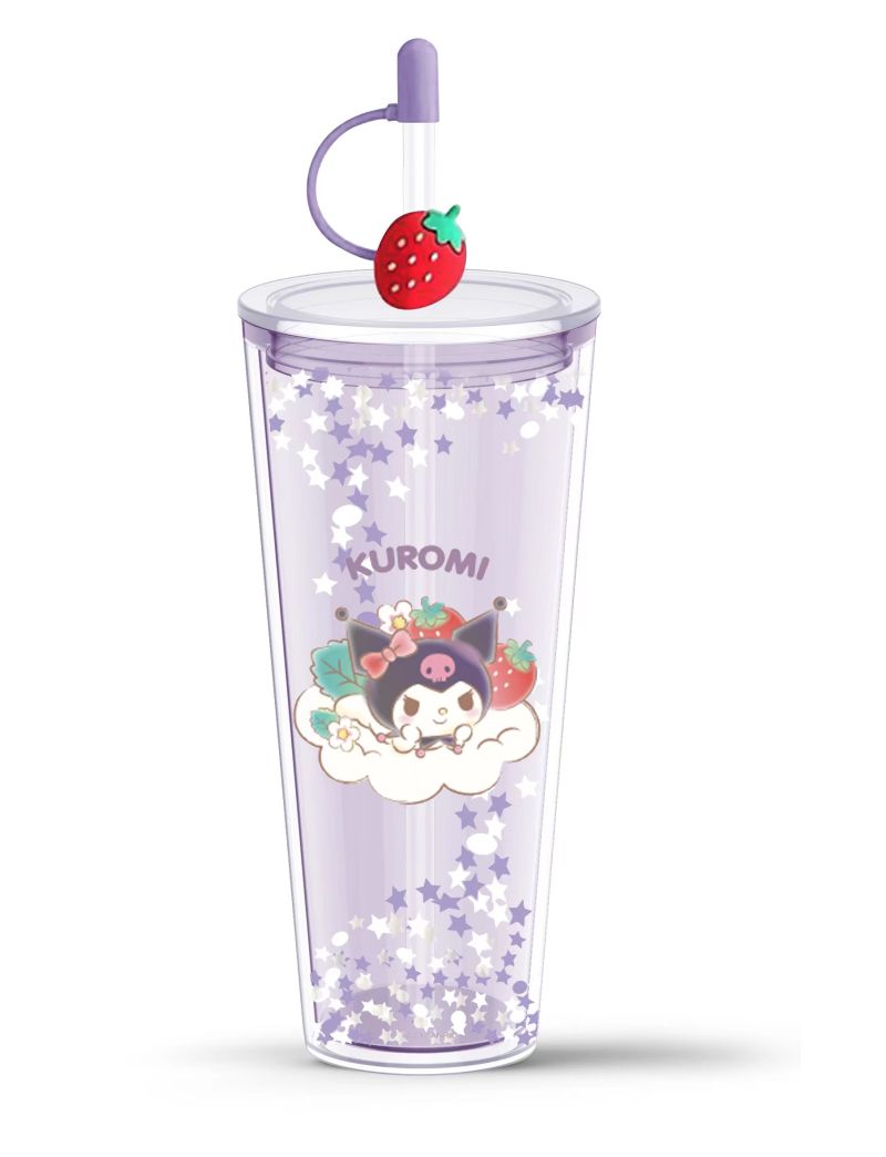 Sanrio characters Kuromi Strawberry Collection 800ml Double Wall Tumbler & Straw