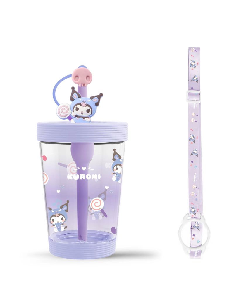 Sanrio characters Tumbler with Shoulder Strap (535mL)(Kuromi)