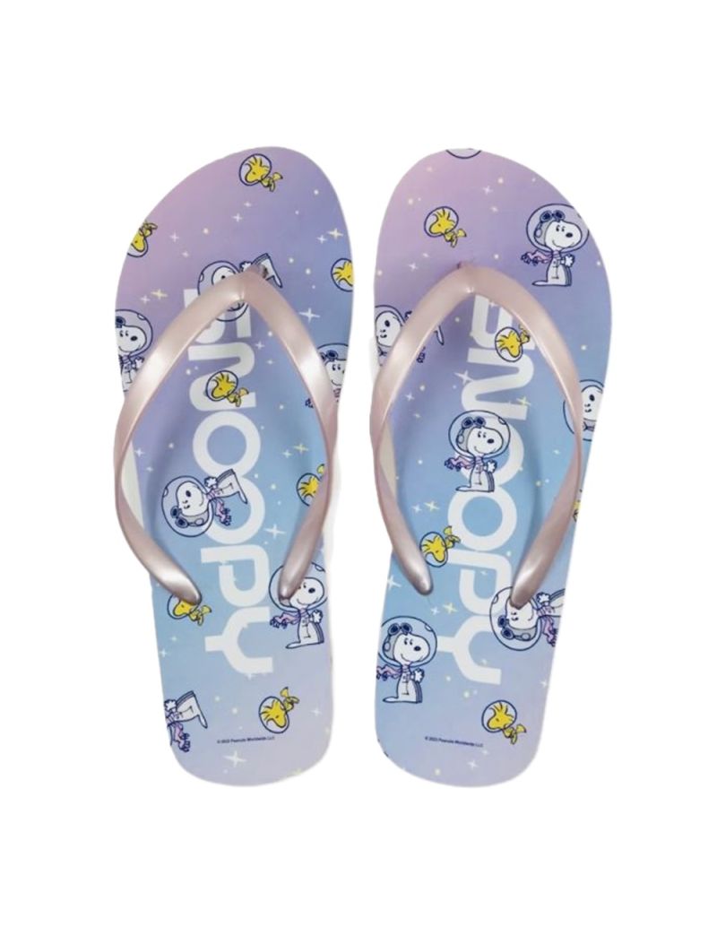 Snoopy The Little Space Explorer Pink Women's Flip Flops Size 35-36