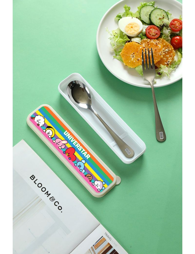 BT21 Collection Beige Flatware Fork & Spoon Set