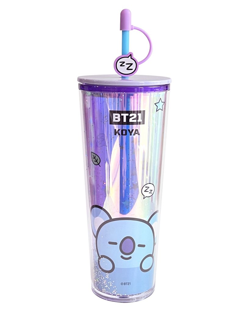 BT21 Koya Double Wall Plastic Tumbler with Straw 800ml