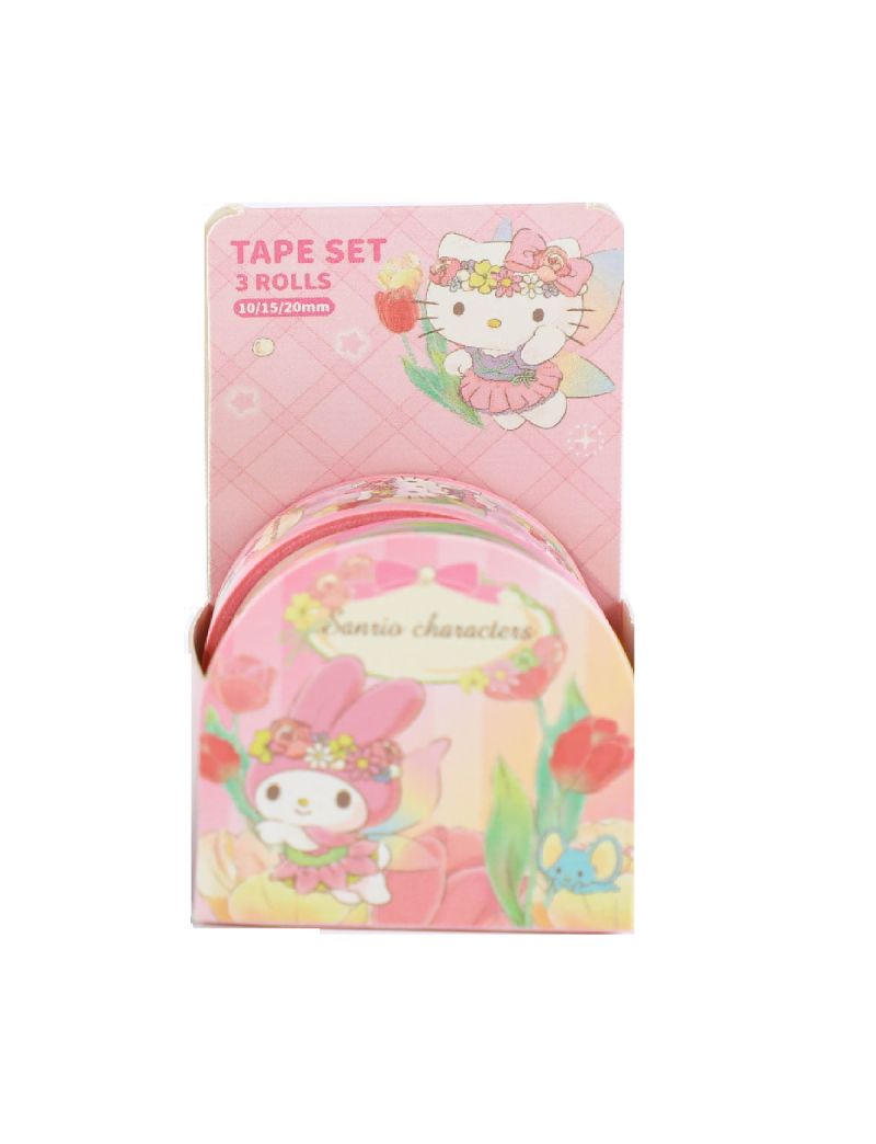 Sanrio My Melody Tulip Collection Adhesive Tape Set 3 Roll