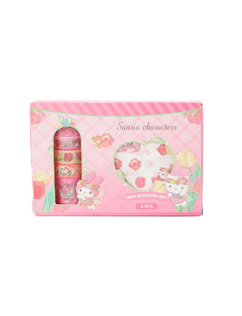 Sanrio Hello Kitty & My Melody Tulip Collection Diary Sticker Set 6-Roll